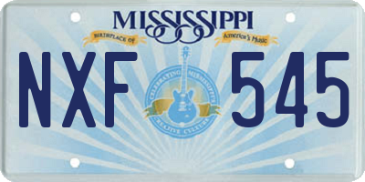 MS license plate NXF545
