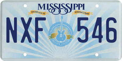 MS license plate NXF546