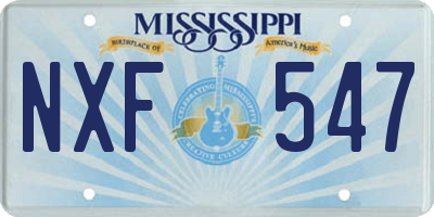 MS license plate NXF547