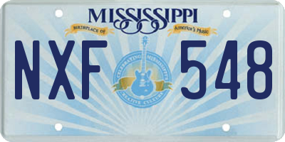 MS license plate NXF548