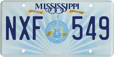 MS license plate NXF549