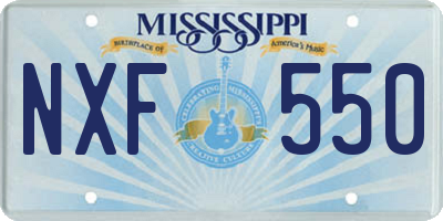 MS license plate NXF550