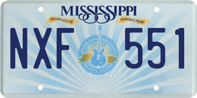MS license plate NXF551
