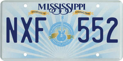 MS license plate NXF552