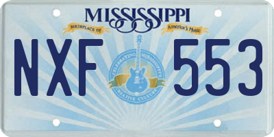 MS license plate NXF553
