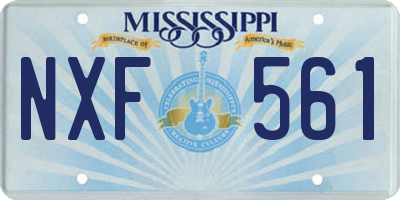 MS license plate NXF561