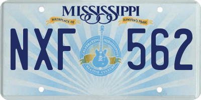 MS license plate NXF562