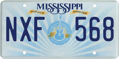 MS license plate NXF568