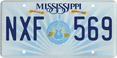 MS license plate NXF569