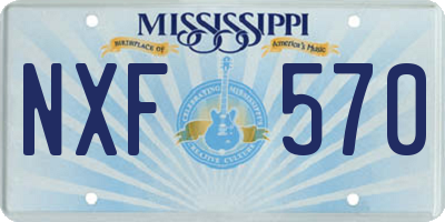 MS license plate NXF570