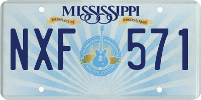 MS license plate NXF571