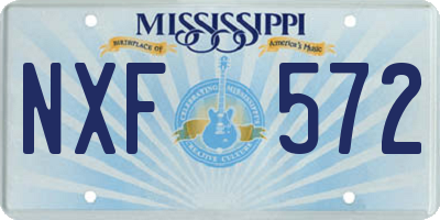 MS license plate NXF572