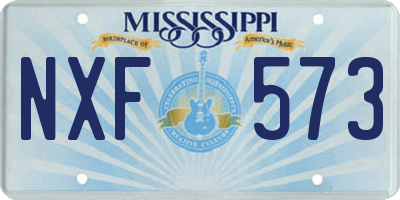MS license plate NXF573