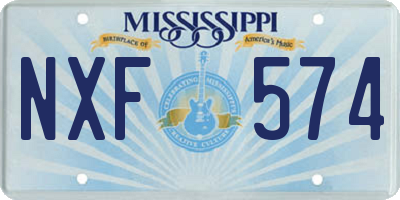 MS license plate NXF574