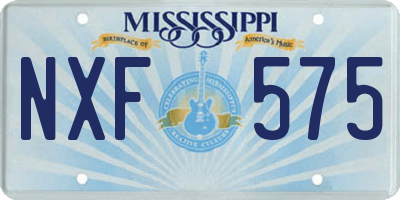 MS license plate NXF575