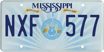 MS license plate NXF577