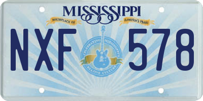MS license plate NXF578