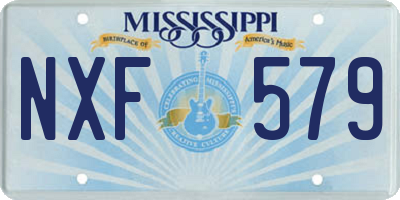MS license plate NXF579