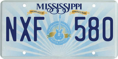 MS license plate NXF580