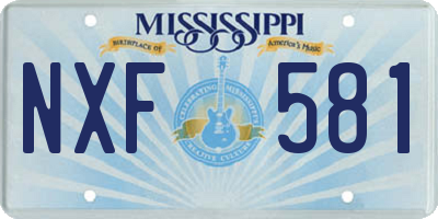 MS license plate NXF581