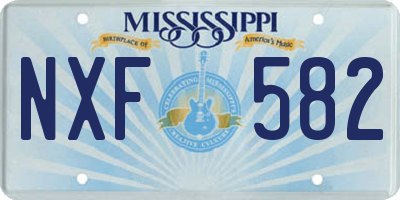 MS license plate NXF582