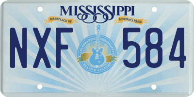 MS license plate NXF584