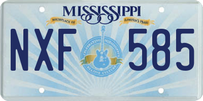 MS license plate NXF585