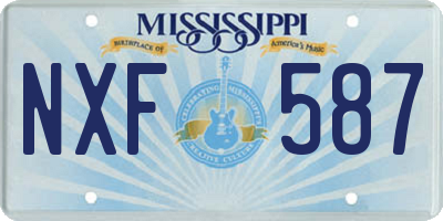 MS license plate NXF587