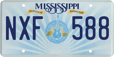 MS license plate NXF588