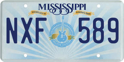 MS license plate NXF589