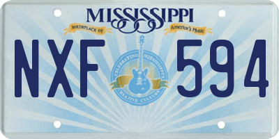 MS license plate NXF594