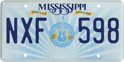 MS license plate NXF598