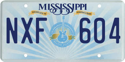 MS license plate NXF604