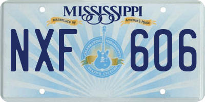 MS license plate NXF606