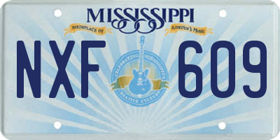 MS license plate NXF609