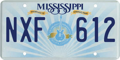 MS license plate NXF612