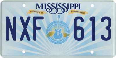 MS license plate NXF613