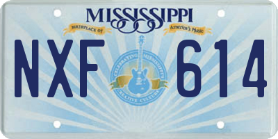 MS license plate NXF614