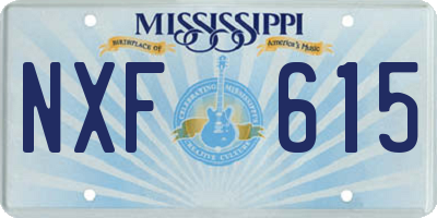 MS license plate NXF615