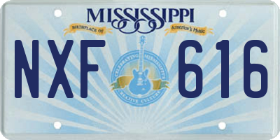 MS license plate NXF616
