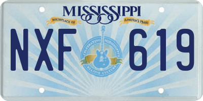 MS license plate NXF619