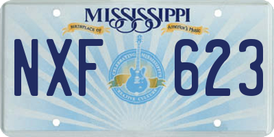 MS license plate NXF623
