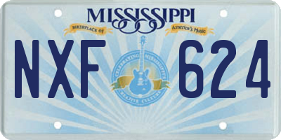 MS license plate NXF624