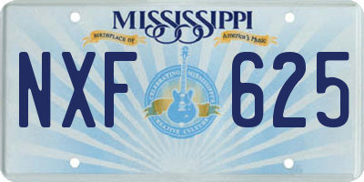 MS license plate NXF625