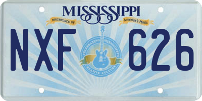 MS license plate NXF626