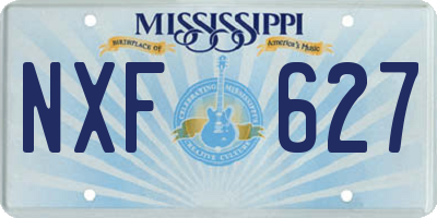 MS license plate NXF627