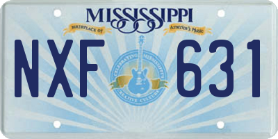 MS license plate NXF631