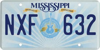 MS license plate NXF632
