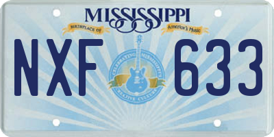 MS license plate NXF633