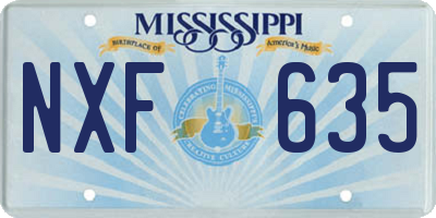 MS license plate NXF635